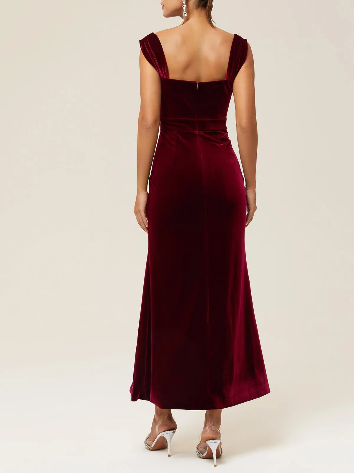Sophisticated Graceful Stylish Refined Elegant Black Lace Mermaid Sleeveless Floor-Length Evening Dress