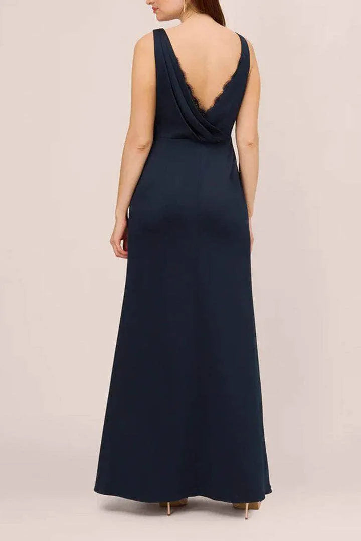 Navy Blue Mermaid Evening Dresses featuring Plunging V - Neck and Flowy Fit to Elevate Your Night
