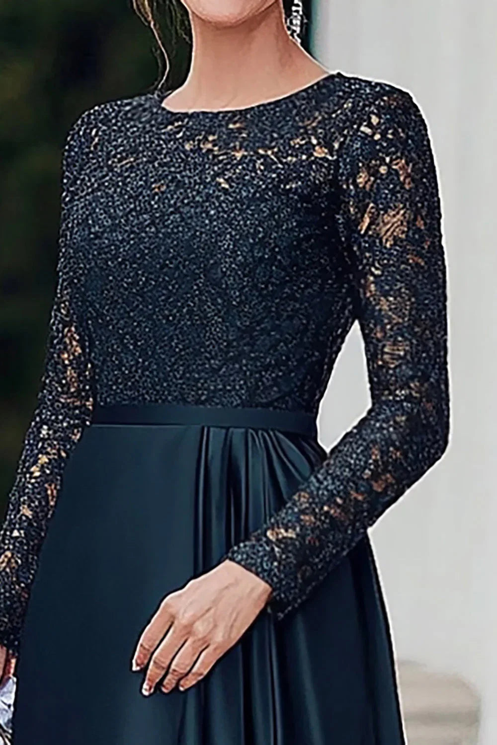 Navy A-Line Mother of the Bride Dress