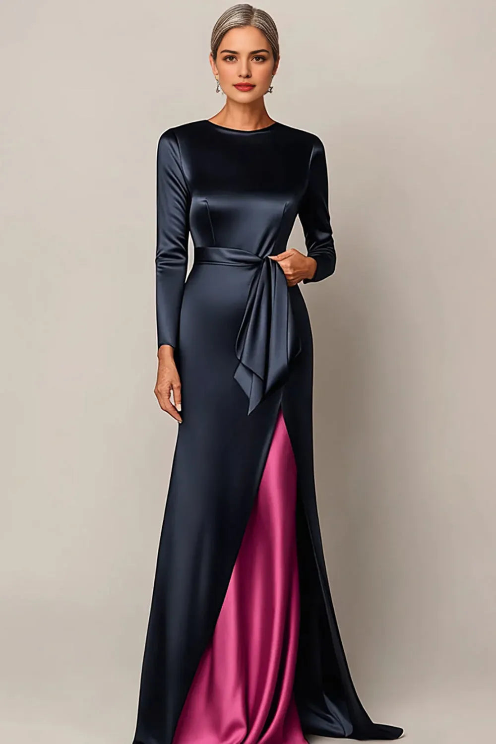 Navy Sheath Mother of the Bride Dress