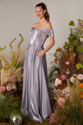 Lilac Off - Shoulder Shimmering Prom Gown A Perfect Blend of Glamour and Functionality for Memorable Ballroom Nights