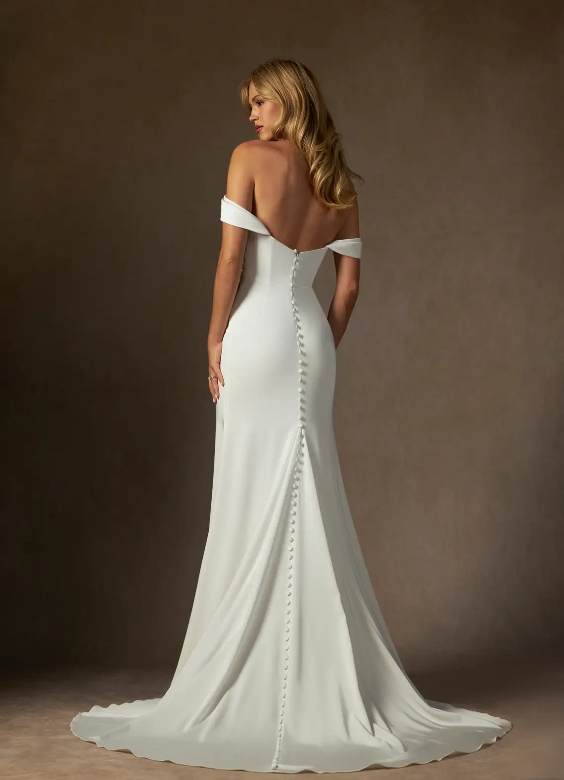 Off Shoulder Mermaid Strapless Back Wedding Dress Fabric Ruched Bodice High Slit TrainPerfect for Modern Bridal Looks