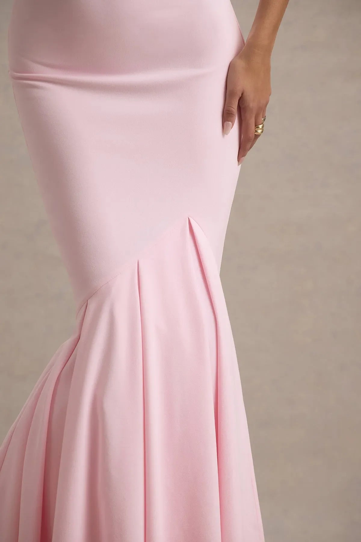 Blush Pink Strapless Blush Pink Mermaid Gown with Fla Hem Bodycon Silhouette Ideal for Proms Galas and Formal Evening Events