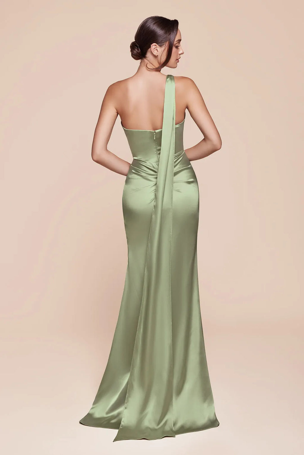 Burgundy One - Shoulder Prom Dress with Ruched Detailing and High Side Slit for Formal Occasions
