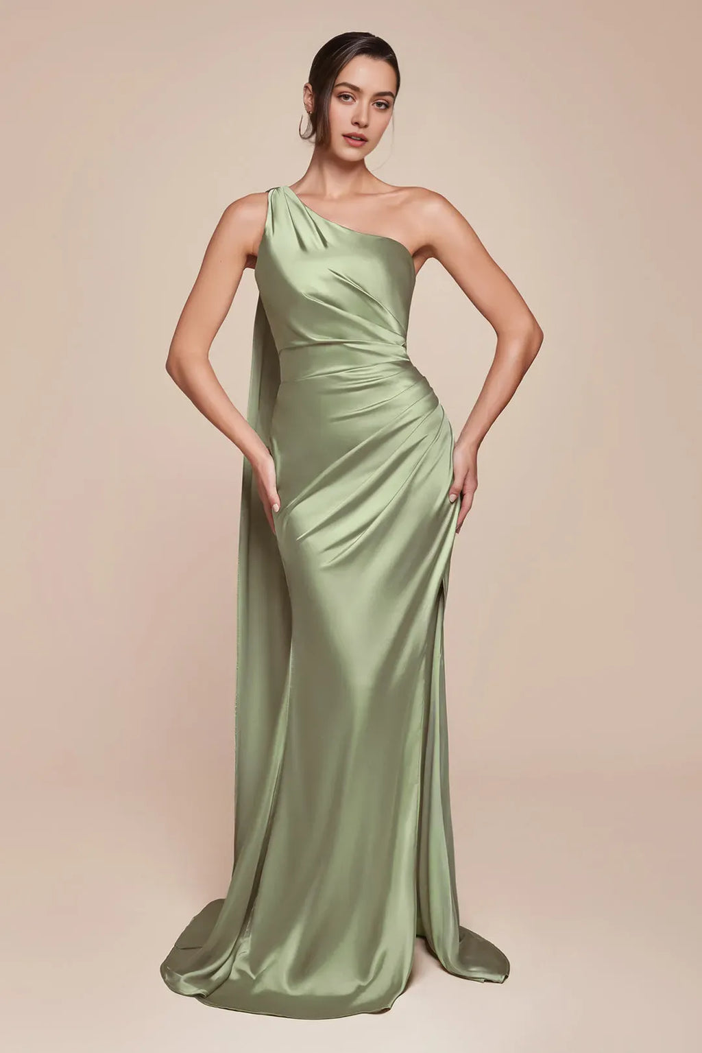 Burgundy One - Shoulder Prom Dress with Ruched Detailing and High Side Slit for Formal Occasions
