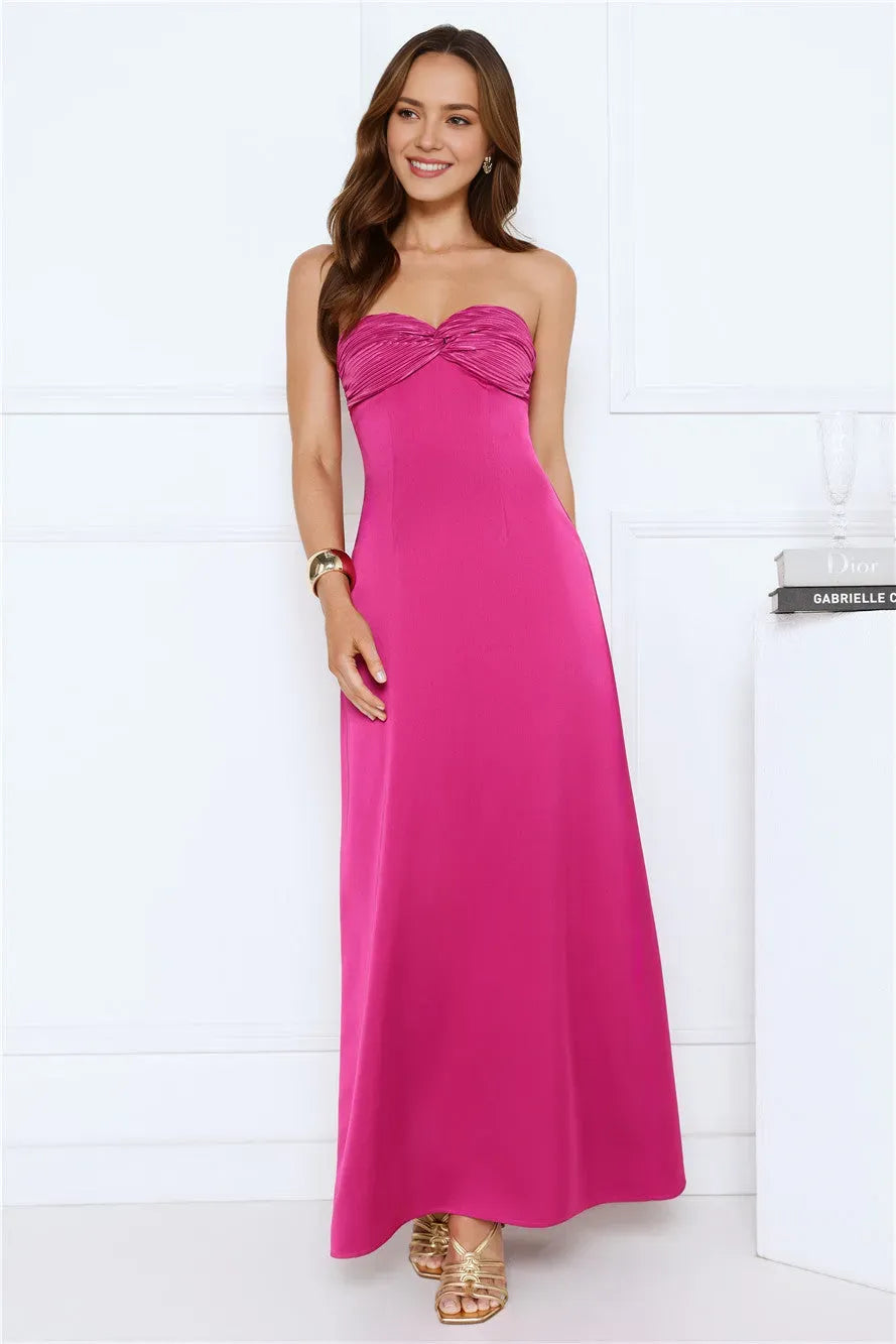 Pink Sheath Sweetheart Neck Sleeveless Ruched Back Zip Ankle-Length Prom Dresses for women