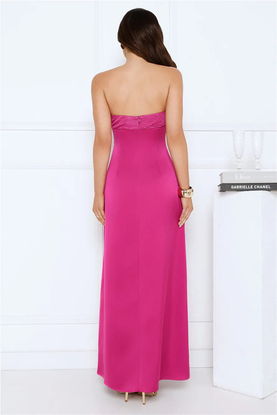 Pink Sheath Sweetheart Neck Sleeveless Ruched Back Zip Ankle-Length Prom Dresses for women