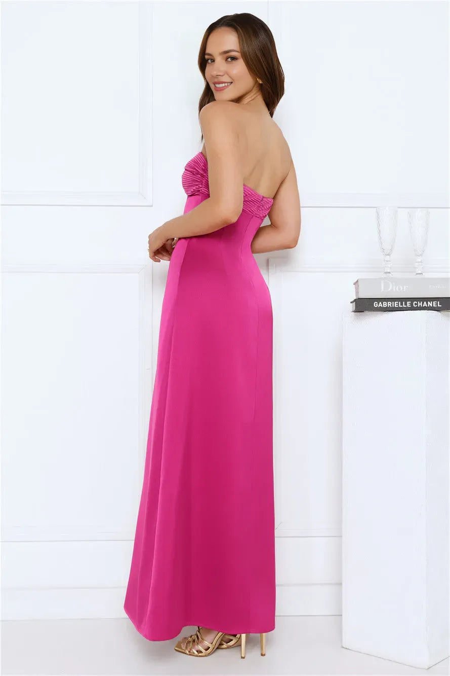 Pink Sheath Sweetheart Neck Sleeveless Ruched Back Zip Ankle-Length Prom Dresses for women