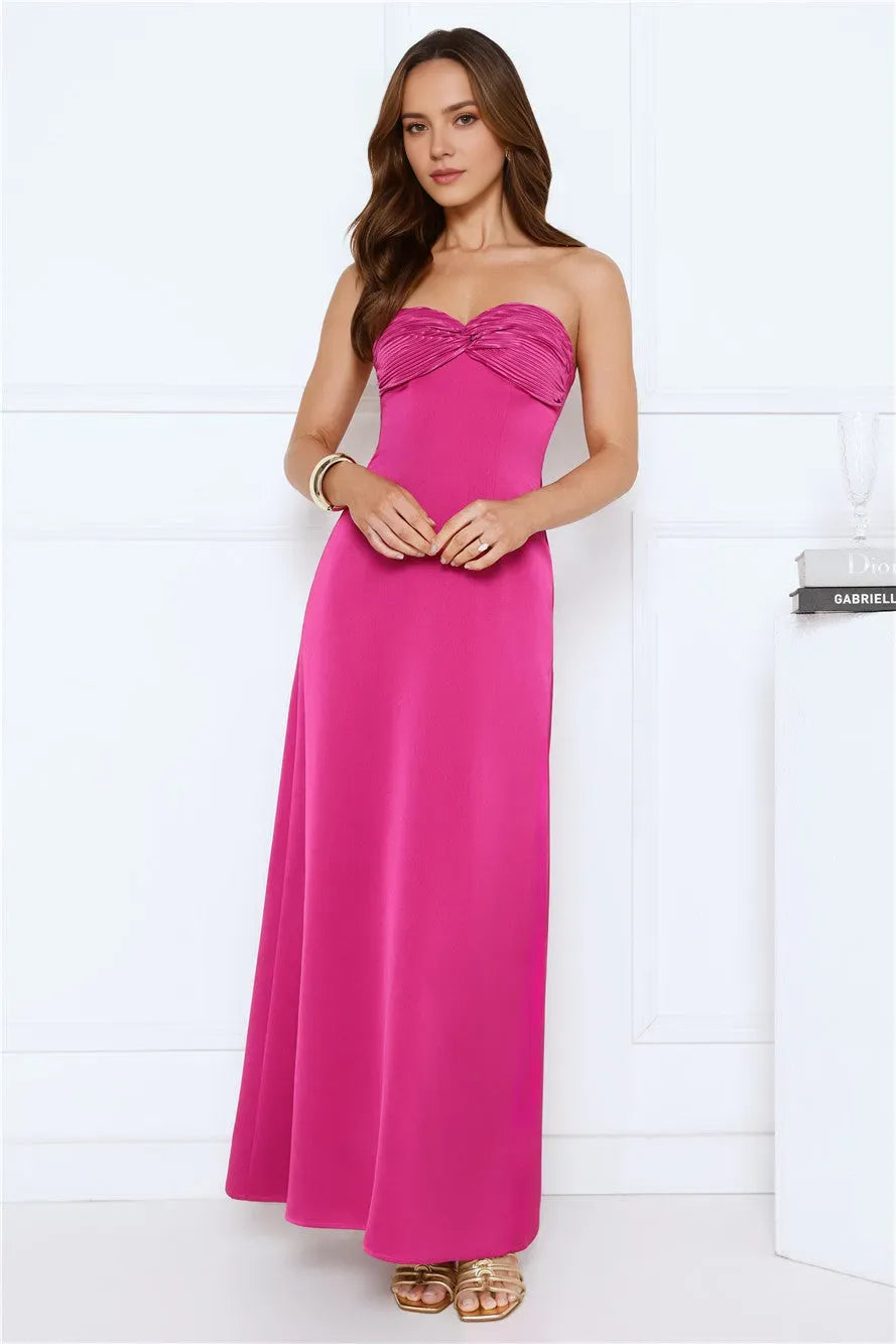 Pink Sheath Sweetheart Neck Sleeveless Ruched Back Zip Ankle-Length Prom Dresses for women
