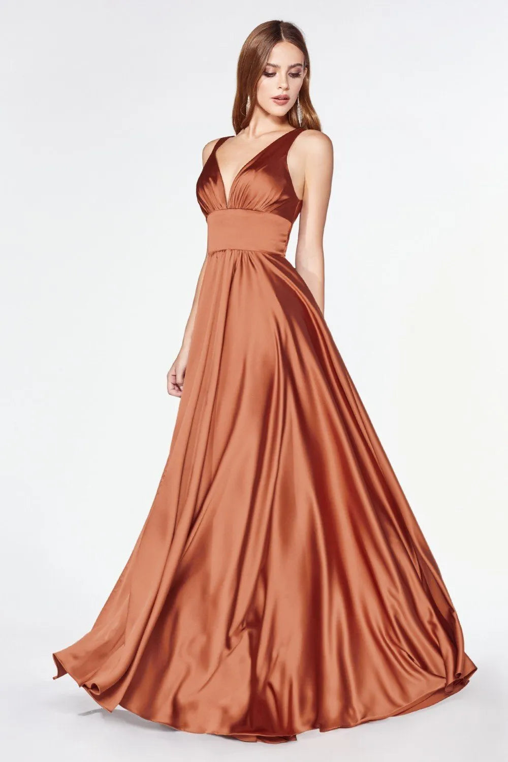 Prom Dress with Plunging V Neck Ruched Bodice and High Side Slit for Glamorous Occasions