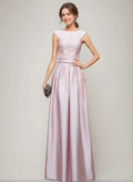 Scoop Sleeveless Floor-Length Mother Of the Bride Dresses with Pleats