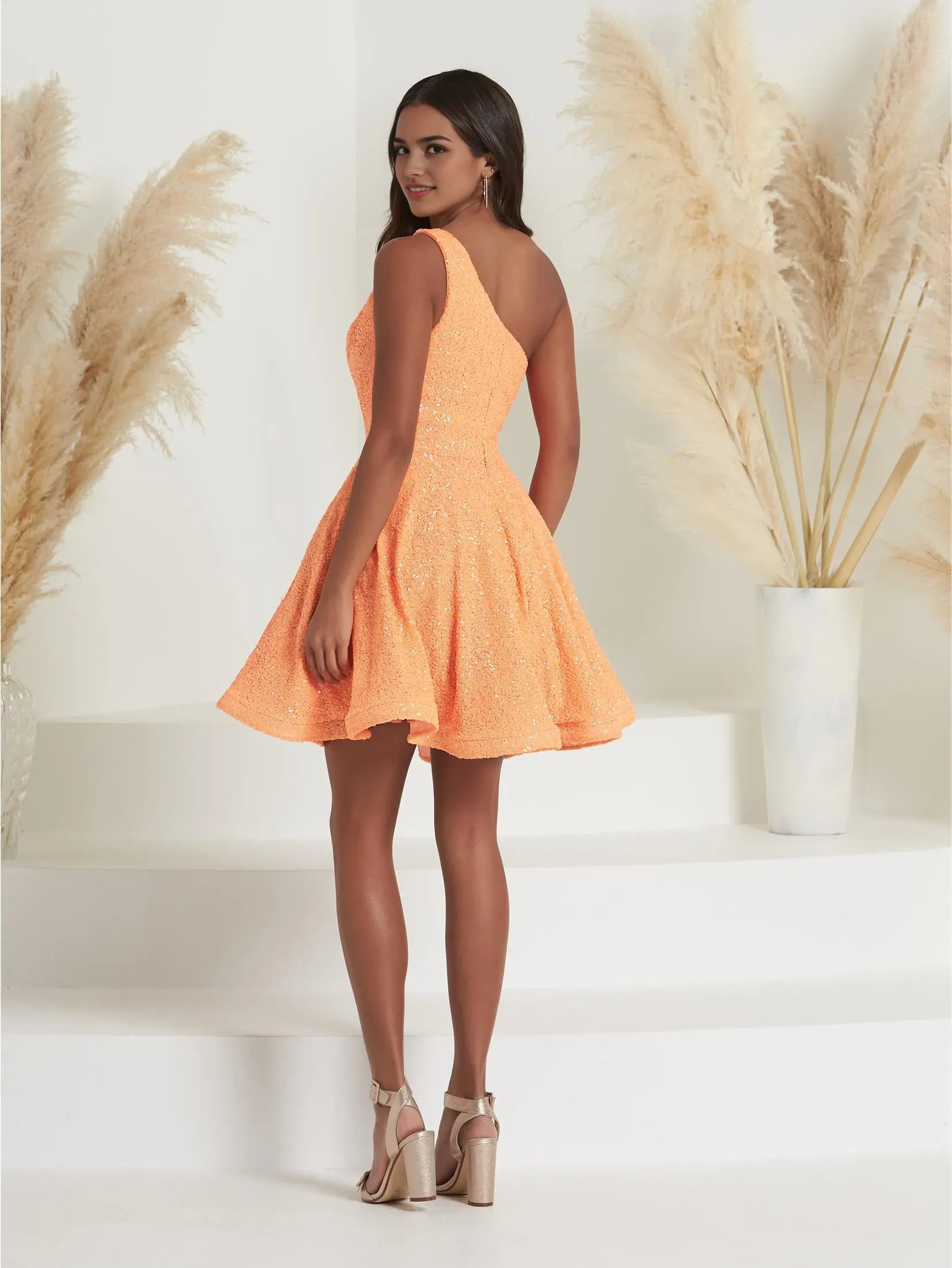 One - Shoulder Homecoming Dress with A - Line Sparkle Mini Dress for Prom & Party Nights