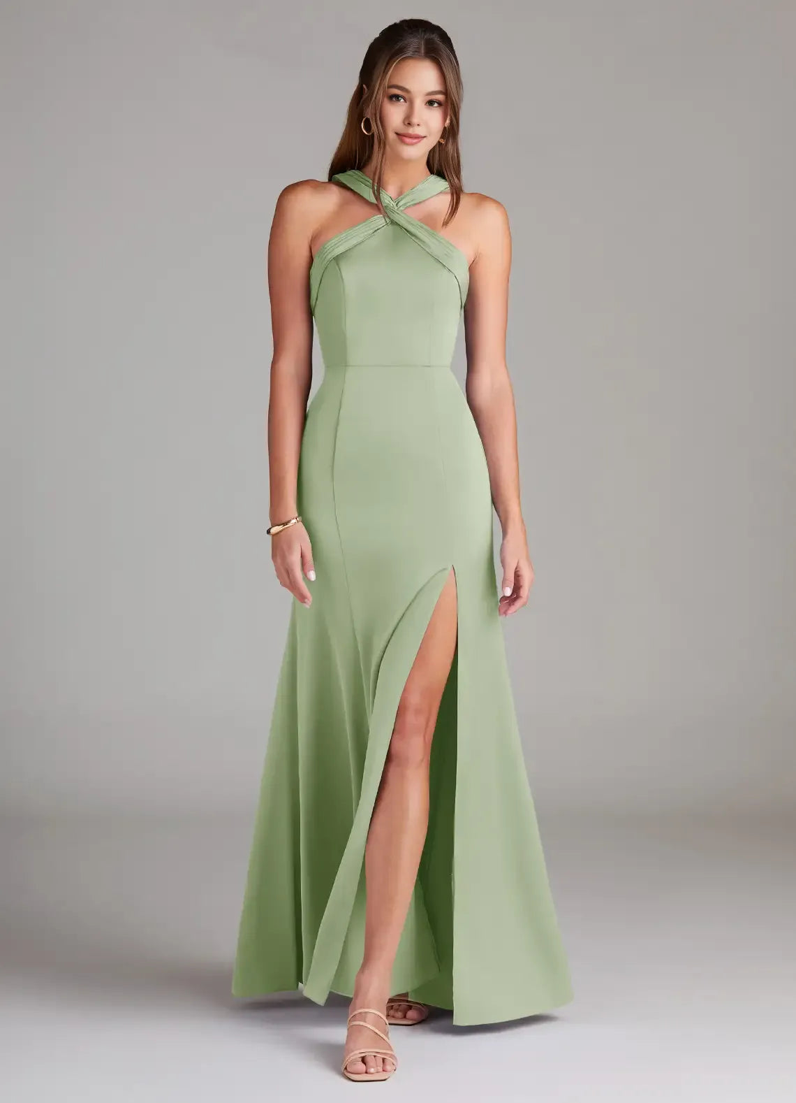 Timeless Special Occasion Sophisticated Graceful Elegant Black Halter Sleeveless Floor-Length Evening Dress