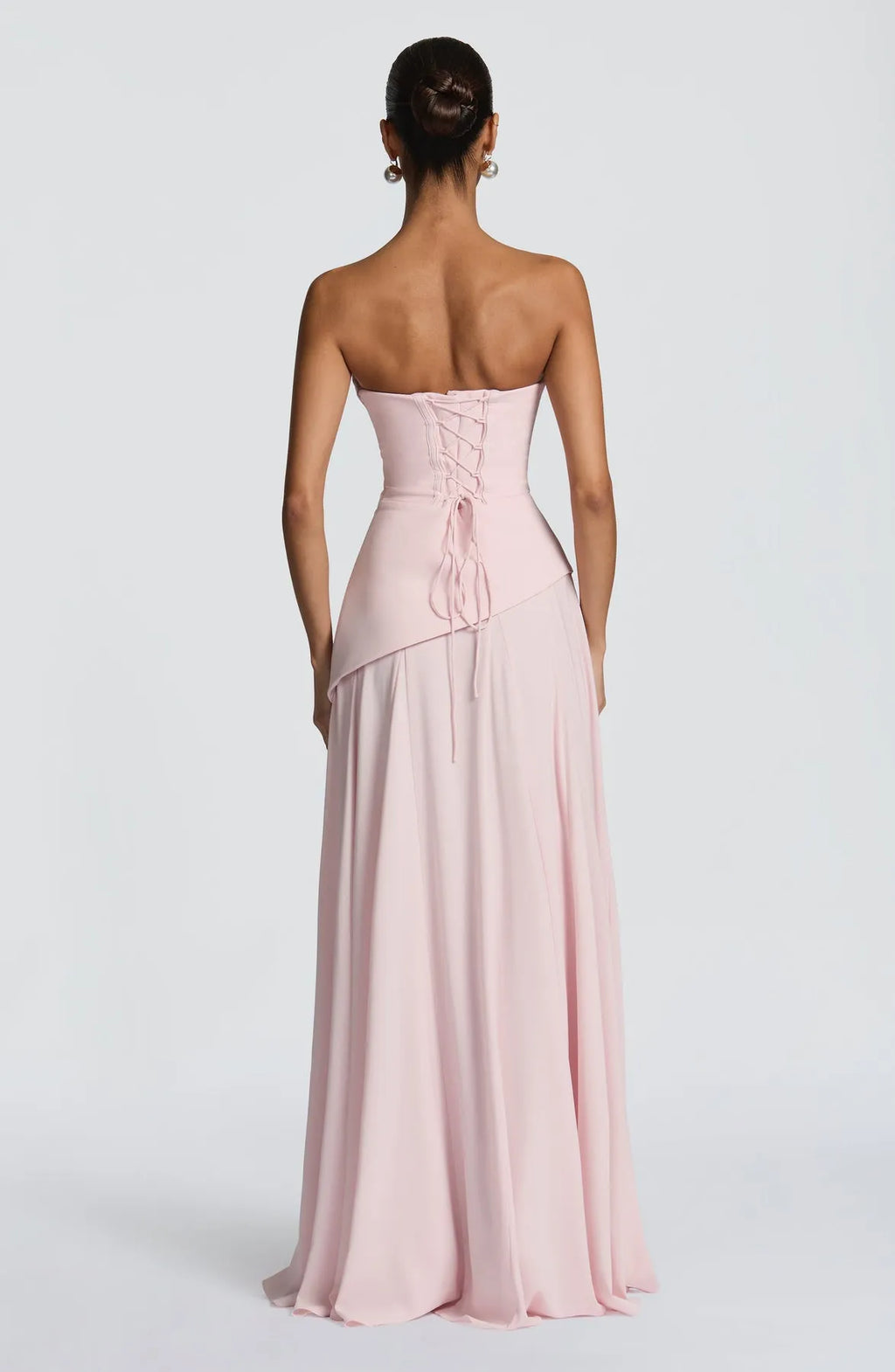 Sheath Blush Scooped Neckline Pleated Cowl Strapless Up Back Floor -Length Prom Dresses women