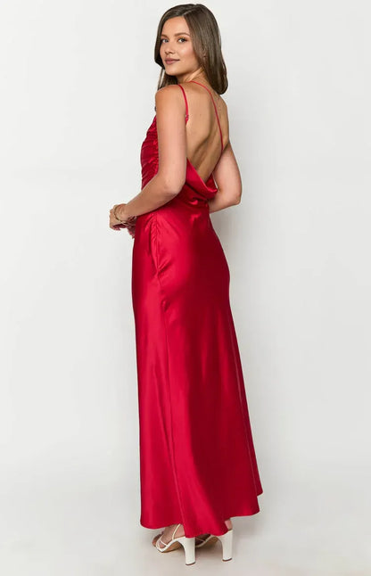 Graceful Stylish Refined Beautiful Timeless Elegant Sheath Cowl Sleeveless Floor-Length Prom Dress