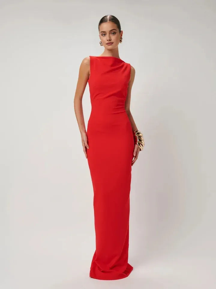 Stylish Refined Beautiful Timeless Chic Elegant Gold Sheath Sleeveless Floor-Length Prom Dress