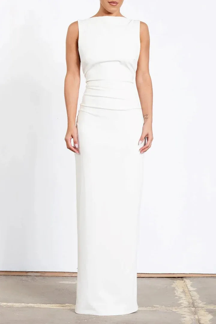 Stylish Refined Beautiful Timeless Chic Elegant Gold Sheath Sleeveless Floor-Length Prom Dress
