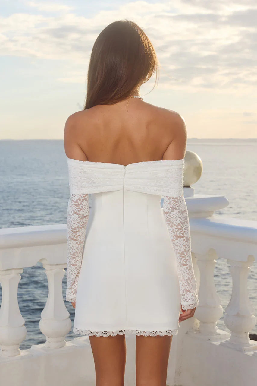 Timeless Special Occasion Sophisticated Graceful Elegant Sheath Long Sleeve Mini Homecoming Dress