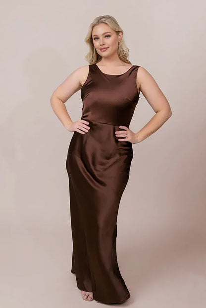 Graceful Stylish Refined Elegant Lace Sheath Scoop Neck Sleeveless Floor-Length Prom Dress