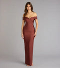 Sheath Sweetheart Neckline Off-Shoulder Ruched Floor-Length Subtle Side Slit Prom Dresses