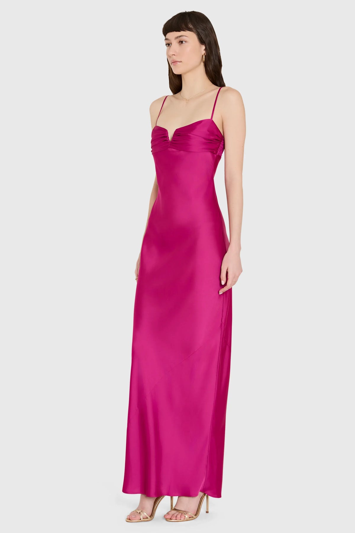 Special Occasion Sophisticated Graceful Stylish Refined Elegant Red Satin Sheath Sleeveless Evening Dress