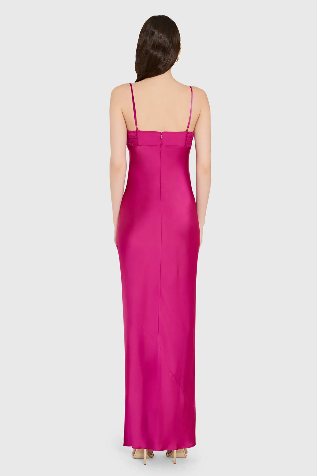 Special Occasion Sophisticated Graceful Stylish Refined Elegant Red Satin Sheath Sleeveless Evening Dress