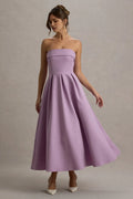Lavender Strapless Lavender Prom Dresses with Pleated Skirt Structu Bodice Perfect for Formal Dances Cocktail Galas Sophisticated Evening Events