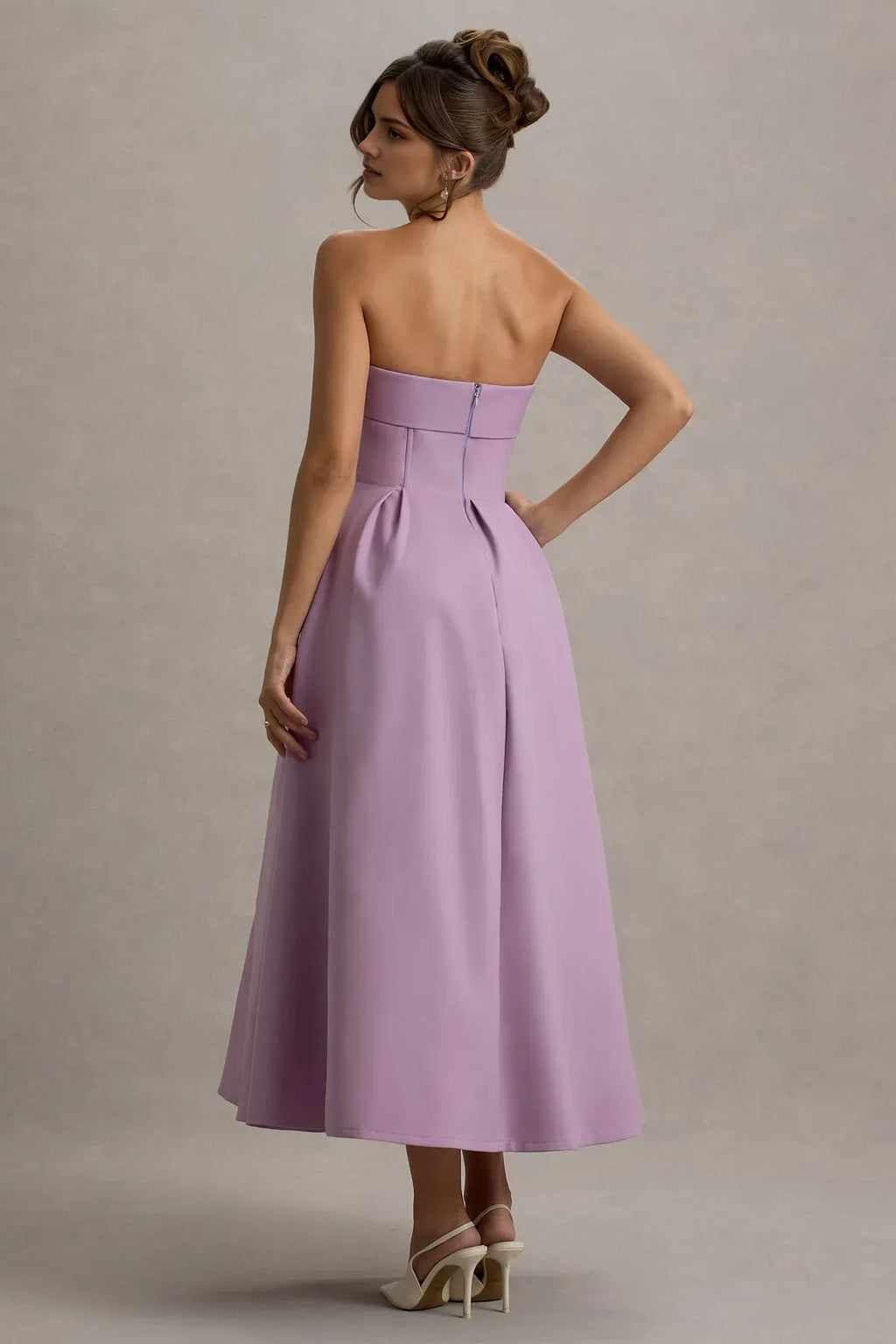 Lavender Strapless Lavender Prom Dresses with Pleated Skirt Structu Bodice Perfect for Formal Dances Cocktail Galas Sophisticated Evening Events
