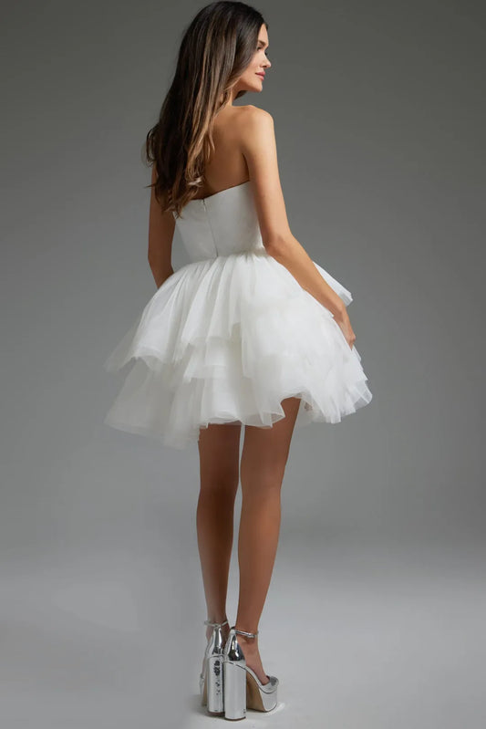 Elegant Red Ruffled A-Line Sweetheart Classic-Sleeve Classic-Back Floor-Length Homecoming Dress