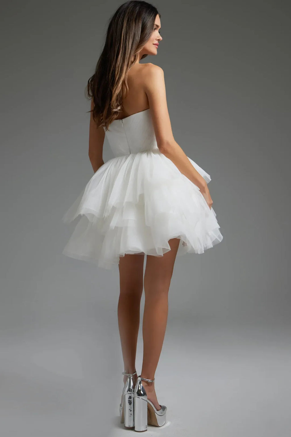 Teal Strapless Teal Homecoming Dress Tie Ruffle Skirt Sweetheart Neckline for School Dance