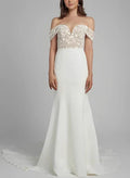 Sweetheart Elastic Wedding Dresses Appliques
