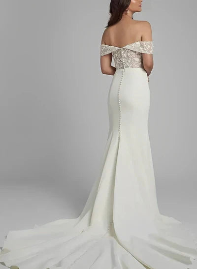 Sweetheart Elastic Wedding Dresses Appliques