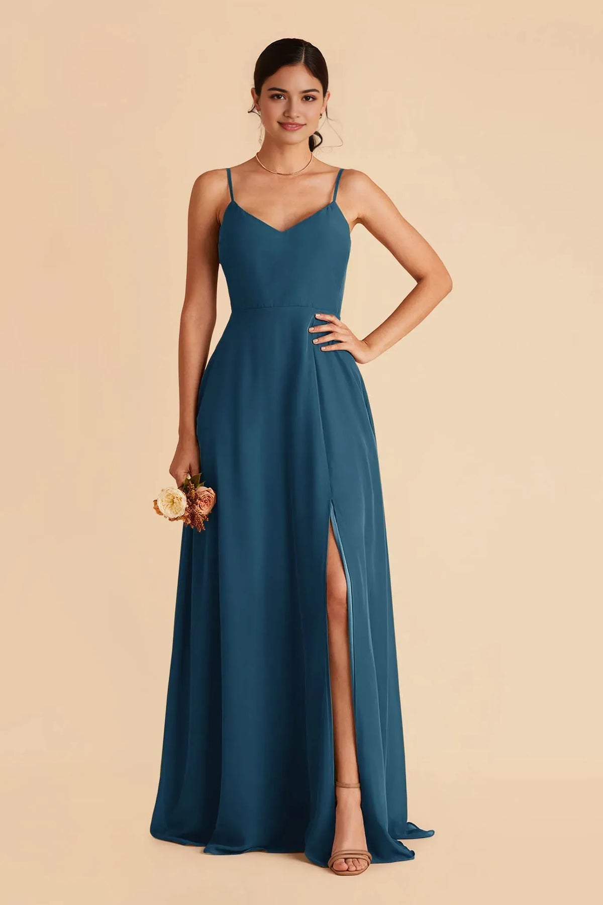Teal Ball Gown with Cold Shoulder Sleeves and Side Slit Perfect for Formal Galas and Prom Dresses