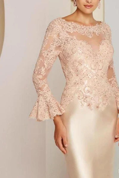 Long-Sleeve Mother-the-bride Dress