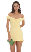 Yellow Off Shoulder Homecoming Dresses Ruffled Details Sweetheart Neckline Perfect for Teen Girls' Homecoming Events