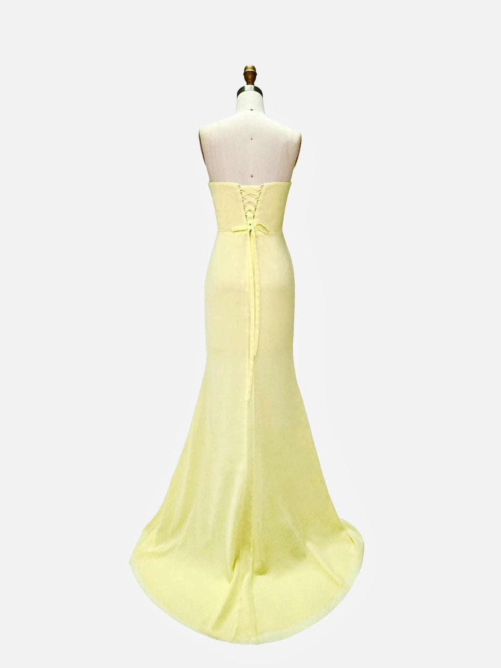 Stylish Refined Beautiful Timeless Elegant Yellow Mermaid Strapless Draped Floor-Length Prom Dress
