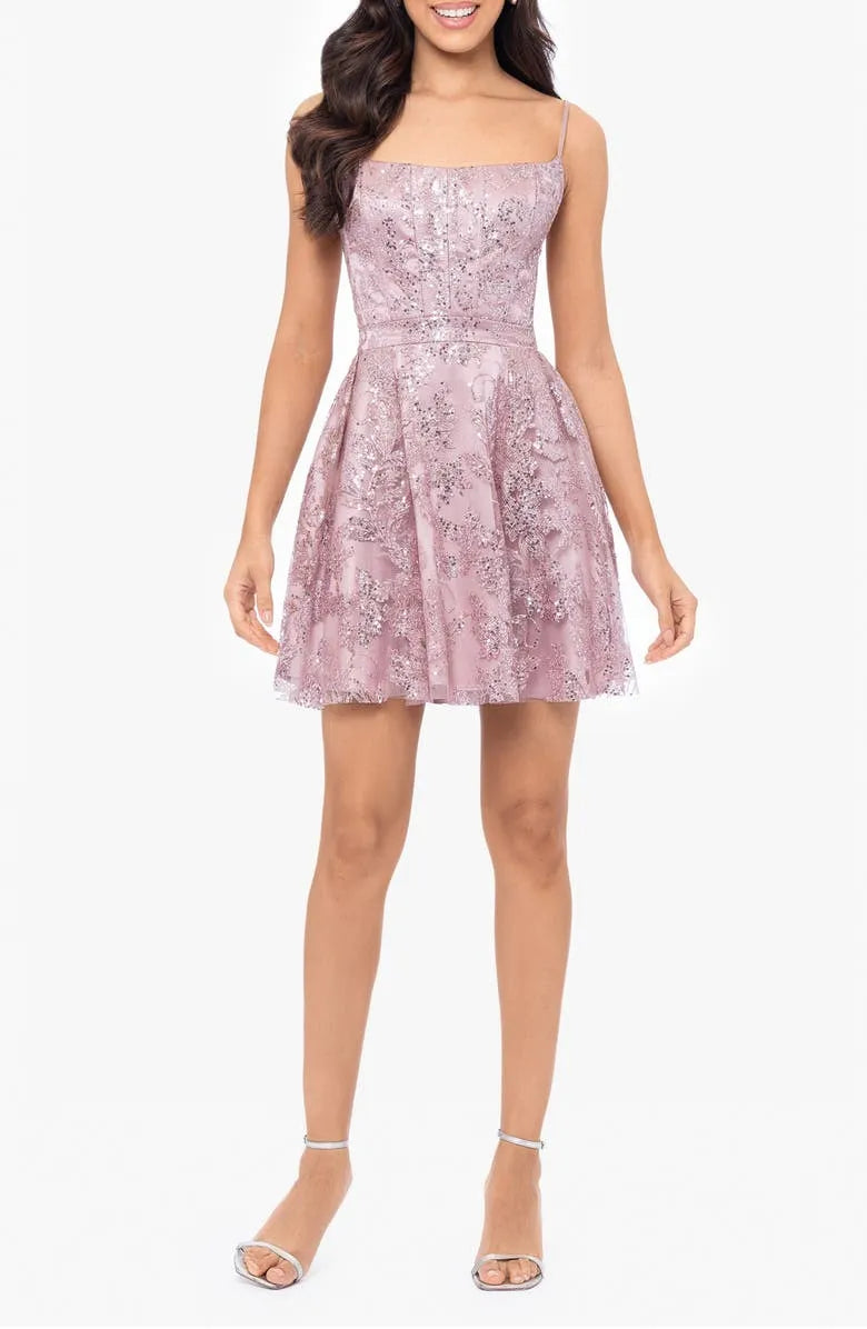 Lilac Homecoming Dress Spaghetti Straps Fit and Flare Silhouette for School Celebrations