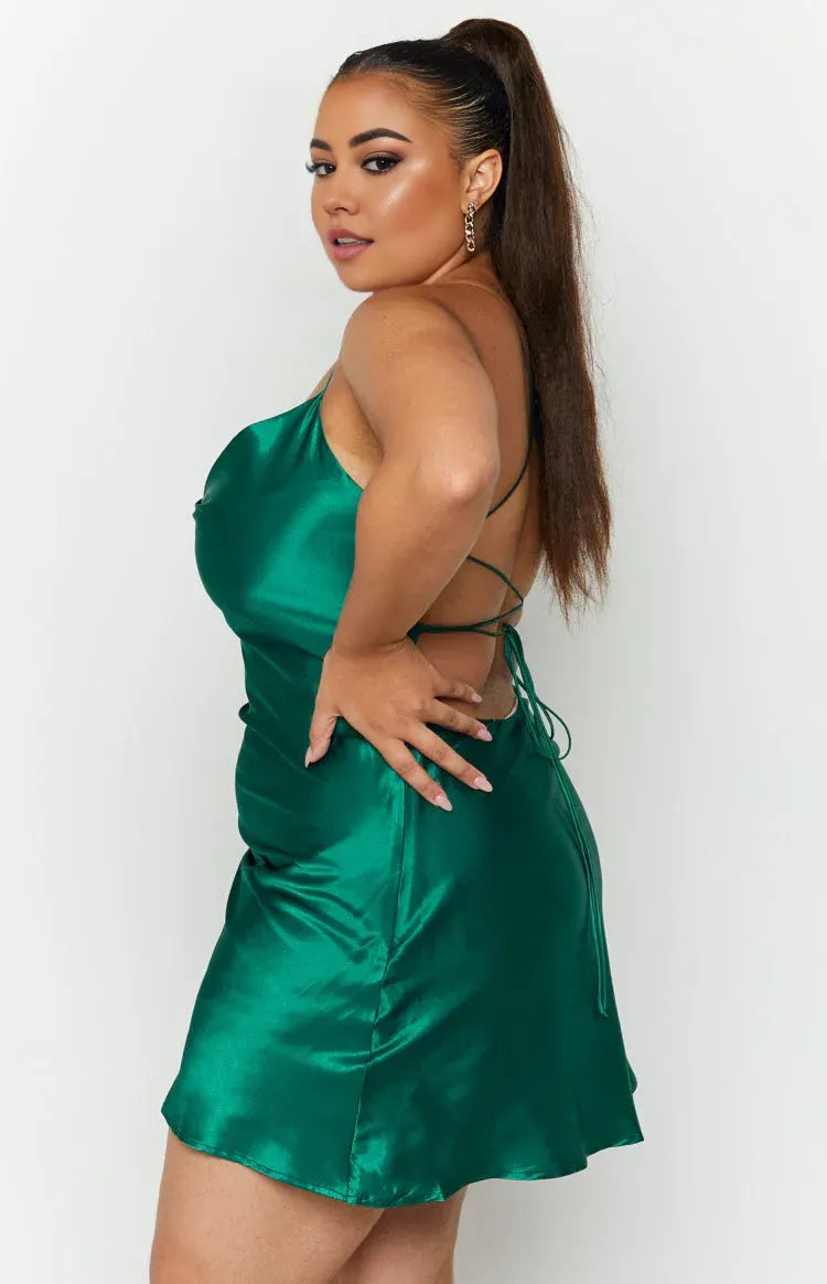 Stylish Refined Beautiful Timeless Special Occasion Elegant Satin Sleeveless Mini Homecoming Dress