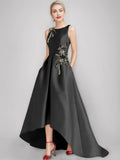 Stylish Elegant Satin A-Line Scoop Neck Sleeveless Mother of the Bride Dress