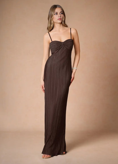 Special Occasion Sophisticated Graceful Elegant Black Satin A-Line Sleeveless Floor-Length Evening Dress