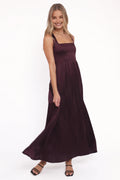 Stylish Refined Beautiful Elegant Satin A-Line Square Neck Sleeveless Floor-Length Prom Dress