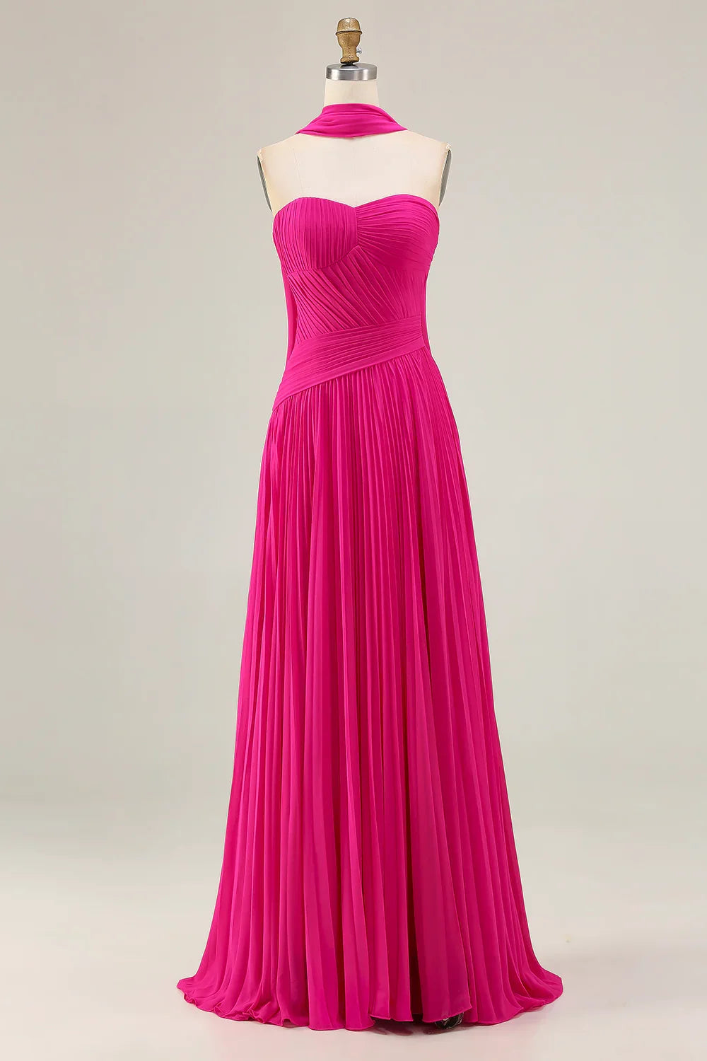 Beautiful Timeless Special Occasion Elegant Red Chiffon A-Line Strapless Sleeveless Prom Dress
