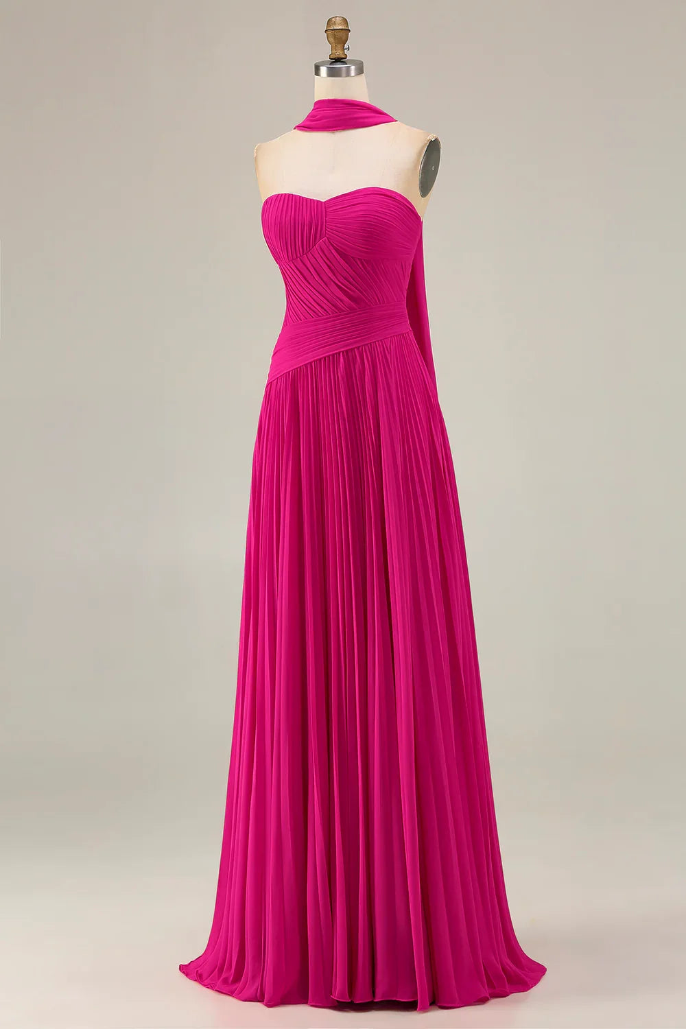 Beautiful Timeless Special Occasion Elegant Red Chiffon A-Line Strapless Sleeveless Prom Dress