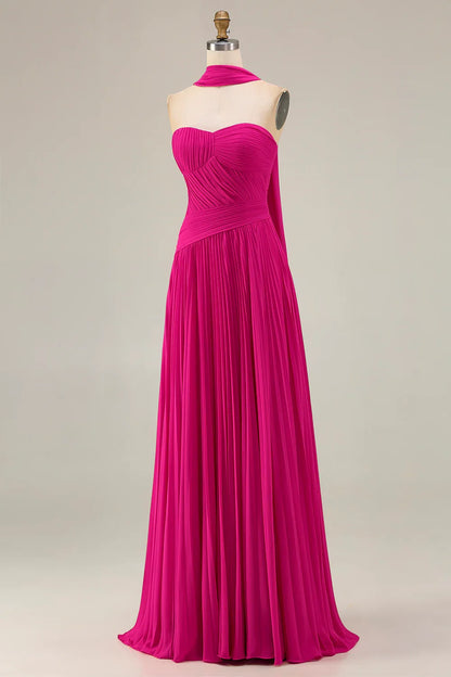 Beautiful Timeless Special Occasion Elegant Red Chiffon A-Line Strapless Sleeveless Prom Dress