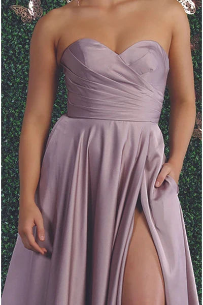 Stylish Refined Beautiful Timeless Elegant Lavender Satin A-Line Sleeveless Floor-Length Prom Dress