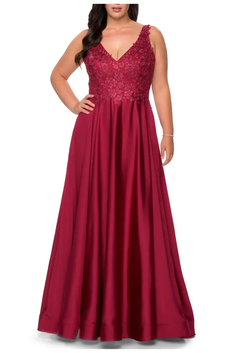 Stylish Refined Beautiful Timeless Chic Elegant Burgundy Satin A-Line Sleeveless Prom Dress