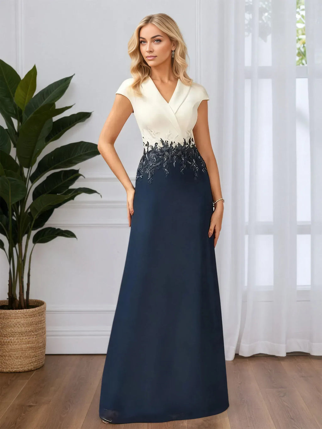 Beautiful Timeless Elegant Chiffon A-Line Sleeveless Floor-Length Mother of the Bride Dress