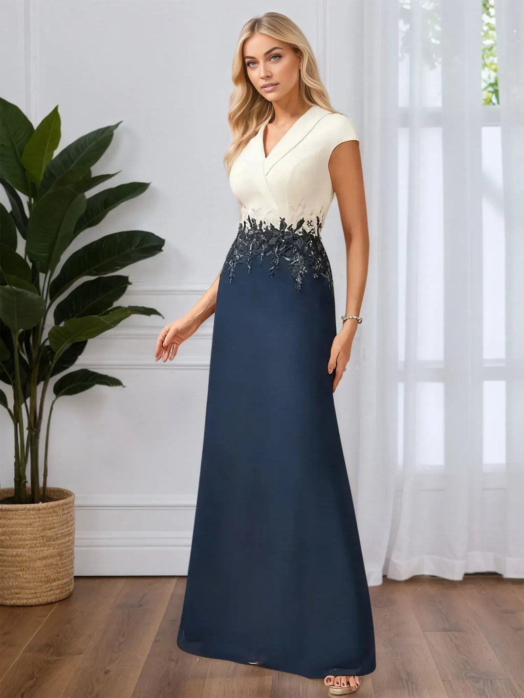 Beautiful Timeless Elegant Chiffon A-Line Sleeveless Floor-Length Mother of the Bride Dress