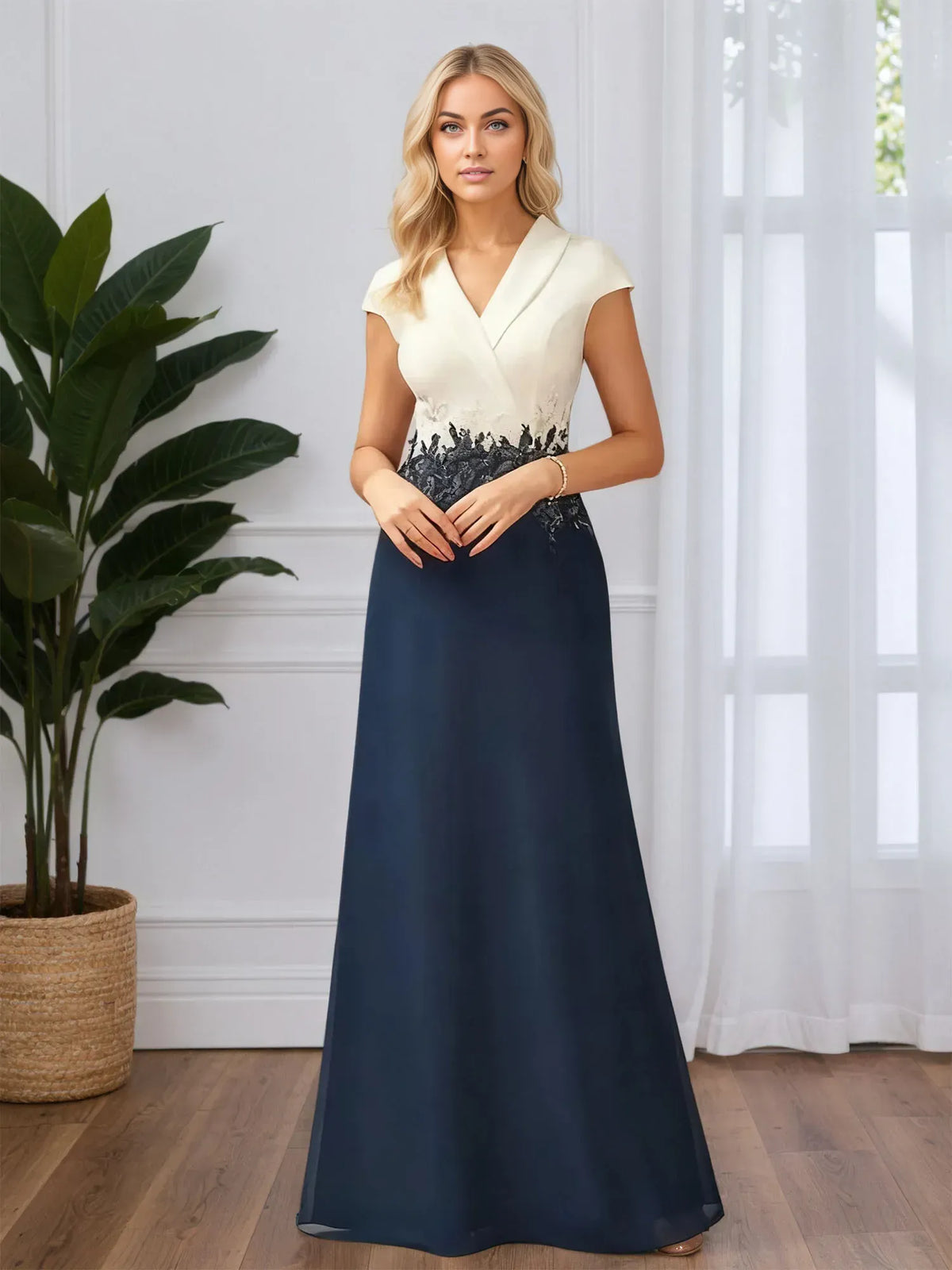 Beautiful Timeless Elegant Chiffon A-Line Sleeveless Floor-Length Mother of the Bride Dress