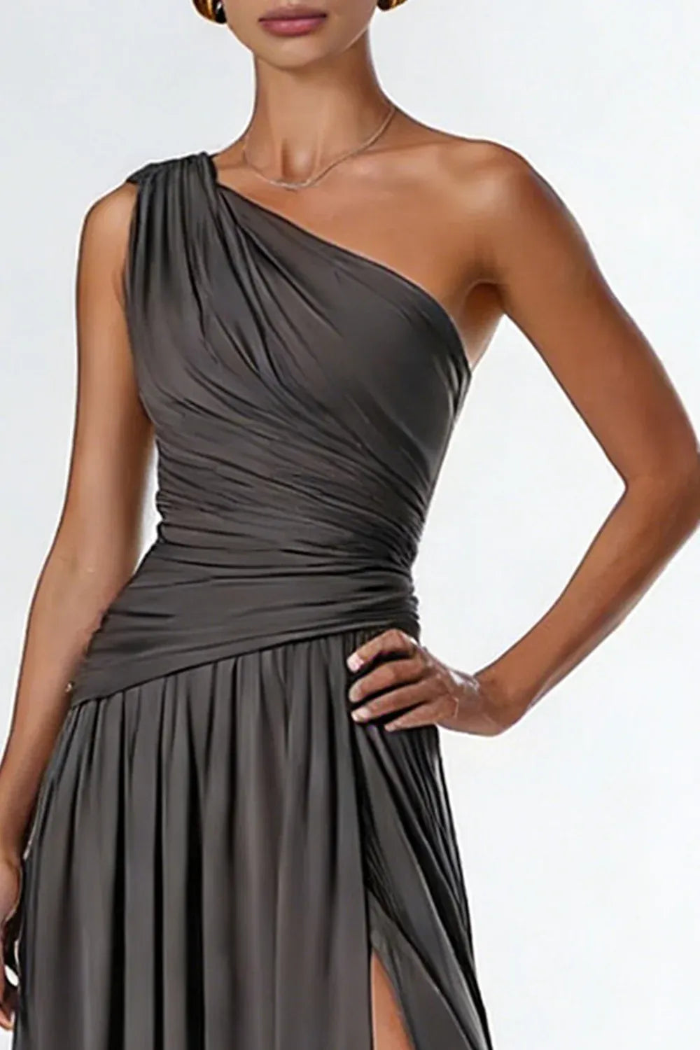 Graceful Stylish Refined Beautiful Timeless Elegant Black Jersey Sleeveless Floor-Length Prom Dress